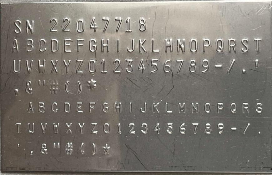 SS Tag embossing suppliers UAE